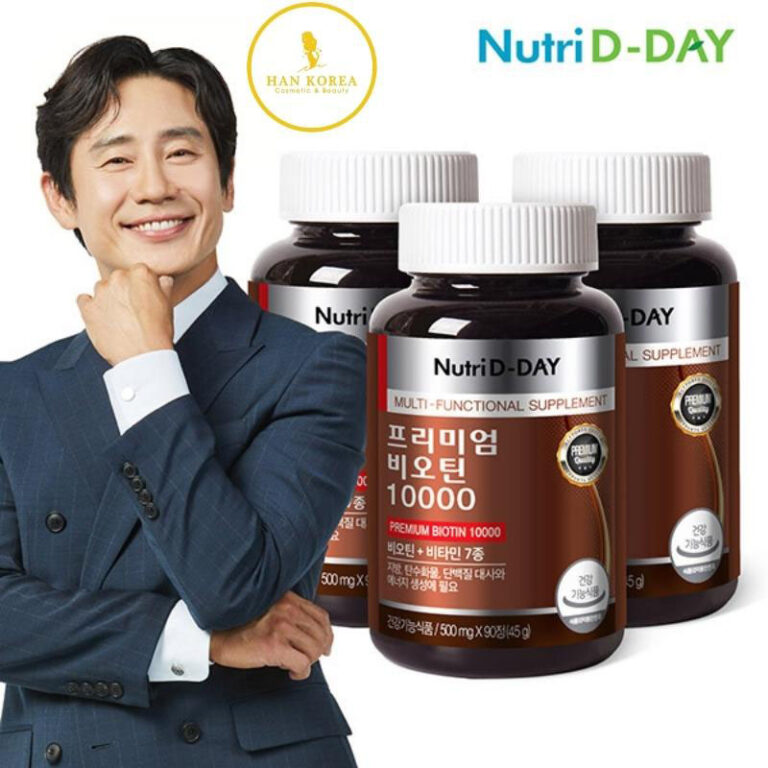 Viên uống hỗ trợ mọc tóc Nutri D Day PREMIUM Biotin 10000