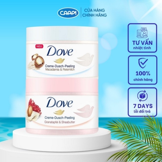 Tẩy tế bào chết bằng Tẩy da chết Body Dove bản Đức